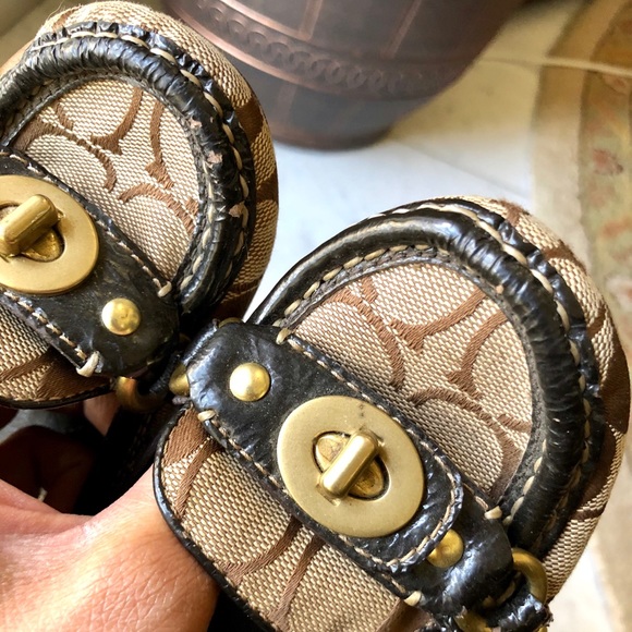 Coach Katrin Signature Canvas Brown Loafers Flats Shoes - Picture 5 of 7